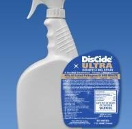 Empty Quart Bottle and Sprayer with DisCide Ultra Label, Bottle Only