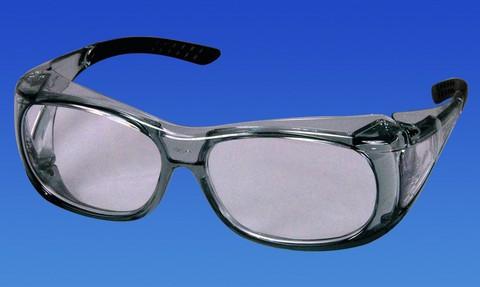 Versi Overshields Lightly Grey Frame w/Black Tips, Clear Lens