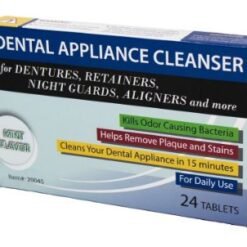 Plasdent Dental Appliance Cleanser Tablets, Mint Flavor, 24tablets/box, Clean in 15 mins.