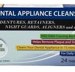 Plasdent Dental Appliance Cleanser Tablets, Mint Flavor, 24tablets/box, Clean in 15 mins.
