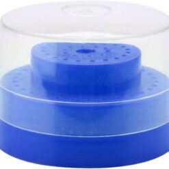 Plasdent Round 2-Tier Bur Block, Blue, Standard Lid