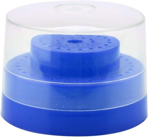 Plasdent Round 2-Tier Bur Block, Blue, Standard Lid