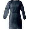 Plasdent Poly supreme REUSABLE Isolation Gowns, Ties at Neck and Waist - One Size Fits Most , Black 1 / Bag 