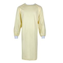 Plasdent Poly supreme REUSABLE Isolation Gowns, Ties at Neck and Waist - One Size Fits Most , Yellow 1 / Bag 