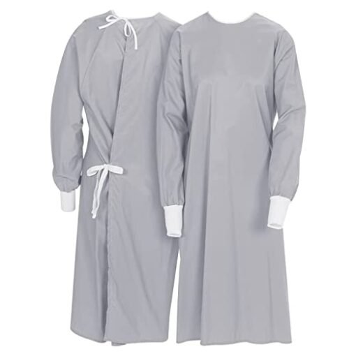Plasdent Poly supreme REUSABLE Isolation Gowns, Ties at Neck and Waist - One Size Fits Most , Burgundy 1 / Bag