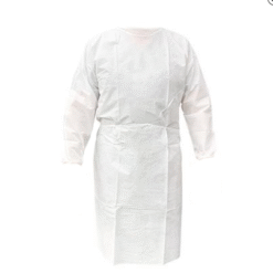 Plasdent Poly supreme REUSABLE Isolation Gowns, Ties at Neck and Waist - One Size Fits Most , White 1 / Bag 