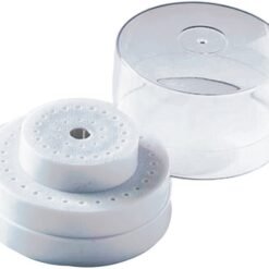 Plasdent Round 2-Tier Bur Block, White, Standard Lid