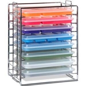 Plasdent TRAY & LID RACK, Chrome, for Size B Tray & Lid (14½"W x 9¾"D x 17½"H) Capacity : 8