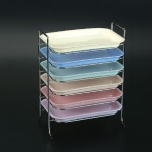 Plasdent TRAY RACK, Chrome, for size F Tray (10"W x 6¼"D x 13"H) Capacity : 6