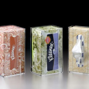 Plasdent ACRYLIC TISSUE BOX DISPENSER for (4¾"W x 9"L x 2"H) BOX VERTICAL