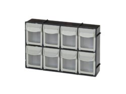 Plasdent 8-Bin Unit - White Frame (11 ¹³⁄₁₆" W x 8"H x 3 ⅜"D)