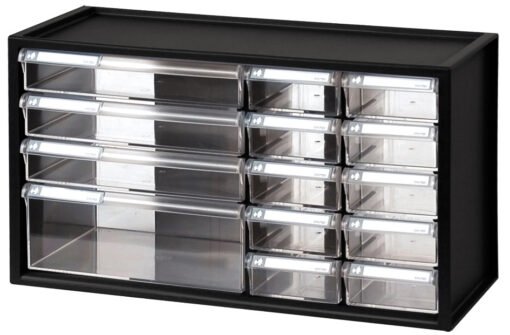 Plasdent 14-Drawer Unit - White Frame (17 ⅝" W x 9 ⁶⁄₈"H x 7 ⅛"D)