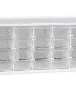 Plasdent 14-Drawer Unit - White Frame (17 ⅝" W x 9 ⁶⁄₈"H x 7 ⅛"D)