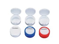 Plasdent LARGE ROUND BOX/Inner Deep ⅝", White, (100pcs/bag with labels)