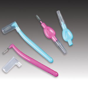 Plasdent Interdental Brushes - MODERATE, Light Blue & Mauve Assorted, (50bags of 1/box)