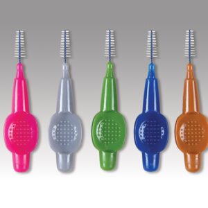 Plasdent FLOSSING BRUSHES 2mm-4mm Tapered, Assorted Neon Colors (100pcs/bag)