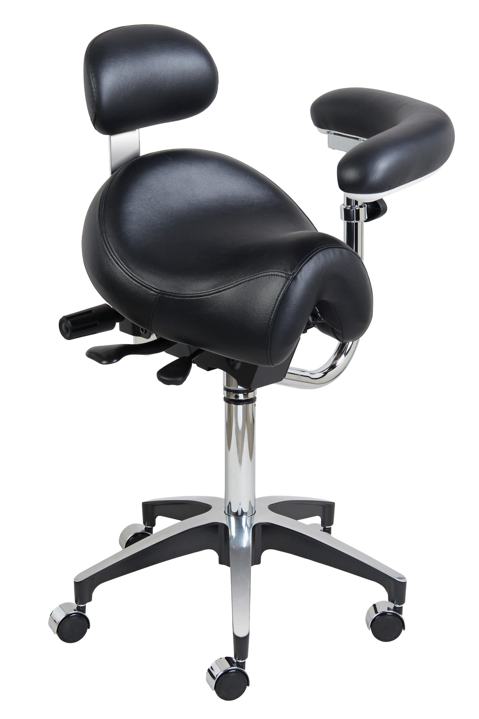 Plasdent SADDLE ASSISTANT STOOL, WIDE, BACK REST