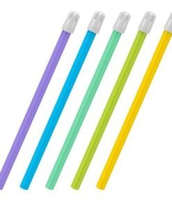 Plasdent Spectrum Saliva Ejectors, 5 Bright Multi-Colored Tubing, 100pcs/bag, Disposable.