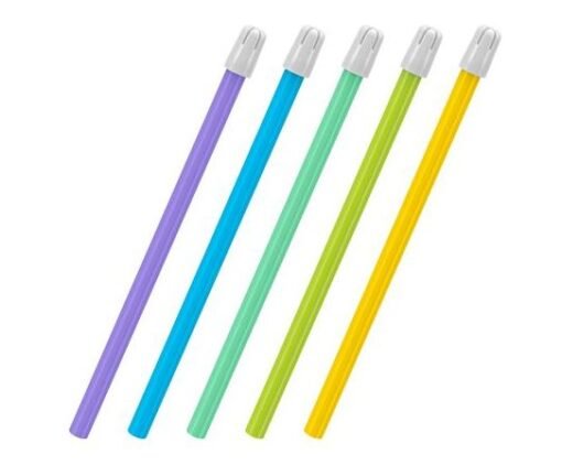 Plasdent Spectrum Saliva Ejectors, 5 Bright Multi-Colored Tubing, 100pcs/bag, Disposable.