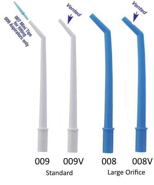 Dental Disposable Surgical Aspirator Tips - Standard Non-Vented, 125 Pieces