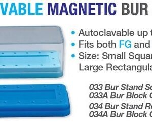  Premium Plus Autoclavable Magnetic Bur Stand (1 pc) - Small Square without Cover, 8 holes