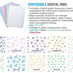  Premium Plus Disposable Dental Patient Bibs (500 pcs) - Floral Pattern 1