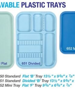 Premium Plus Autoclavable Plastic Tray (1 pc) - Standard B Size, Divided, COLOR MAY VARY