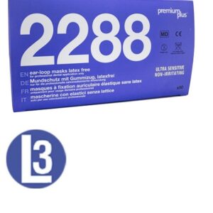  Premium Plus Earloop Face Mask Level 3 Barrier ASTM F2100 Standard - Blue - 50 Masks / Box