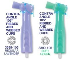  Premium Plus Disposable Prophy Angles with Latex-Free Cups (100 pcs) - Regular/Lavender - 105°