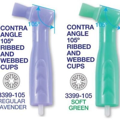  Premium Plus Disposable Prophy Angles with Latex-Free Cups (100 pcs) - Regular/Lavender - 105°