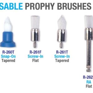 Premium Plus Disposable Prophy Brushes (100 pcs) - Snap-On, Flat