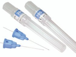 DEFEND 27GA Long Yellow Plastic Hub/Self-Threading Dental Needles 100/box
