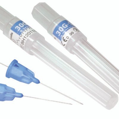 DEFEND 27GA Long Yellow Plastic Hub/Self-Threading Dental Needles 100/box
