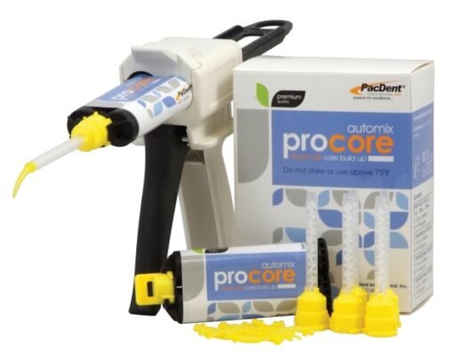 PacDent ProCore™ Dual Cure Core Build-Up - Standard Package: 1 X 50gm Blue cartridge, 10 X mixing tips