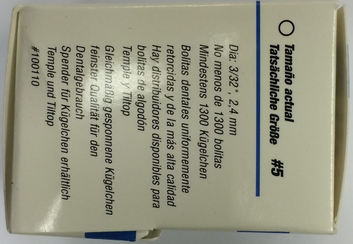 Richmond Cotton Pellets, Size 5, 3/32" Dia, 1300/bx