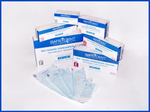 Safe-Dent- STERILIZATION POUCHES- Dual Indicators, 3.5" x 10" , 200 pcs. Box