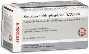 Septocaine Articaine 4% with Epinephrine 1:200,000, 1.7 mL (Rx), 50 cartridges/bx