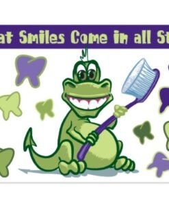 Sherman Dental DINOSAUR SMILE POSTCARD 4-UP