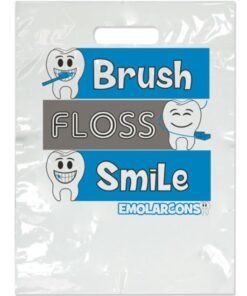 Sherman Dental EMOLARCON BRUSH FLOSS SMILE TWO COLOR BAG - LARGE 9" x 13"