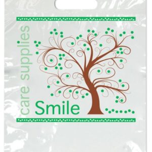 Sherman Dental LARGE TWO COLOR TREE SMILES BAG 9" x 13"