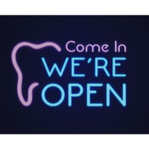 Sherman Dental WE'RE OPEN NEON SIGN POSTCARD