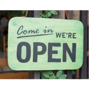 Sherman Dental GREEN WE'RE OPEN SIGN POSTCARD