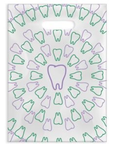 Sherman Dental PURPLE/GREEN TOOTH SWIRL SCATTER BAG 7" x 10"