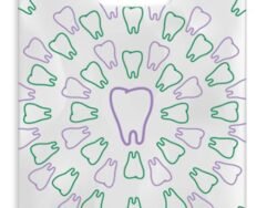 Sherman Dental PURPLE/GREEN TOOTH SWIRL SCATTER BAG 7" x 10"