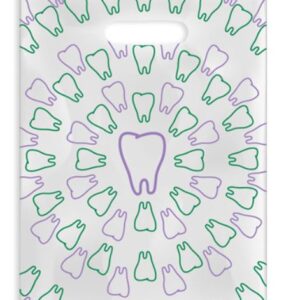 Sherman Dental PURPLE/GREEN TOOTH SWIRL SCATTER BAG 7" x 10"