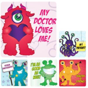 Sherman Dental HEALTHY & STRONG MONSTER MEDICAL PATIENT STICKERS