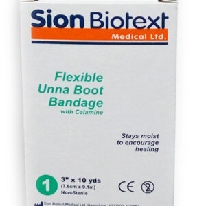 Sion Biotext Flexible Unna Boot Bandage – Compression Wrap with Zinc Oxide & Calamine- 3"X10 yds