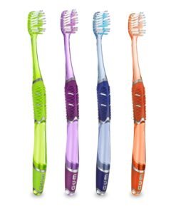 SUNSTAR GUM ADULT TOOTHBRUSH - Technique Toothbrush , Deep Clean , Soft Bristles , Compact Head , Assorted Colors: Green , Blue , Purple