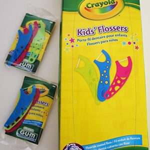 SunStar Crayola Kids' Flossers 48 Pack of 3 Individually Wrapped Per Box