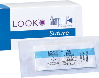 SURGICAL SPECIALITIES LOOK™ DENTAL SUTURES - 4/0 Plain Gut Suture, 18"/45cm, C6, 18mm 3/8 Circle